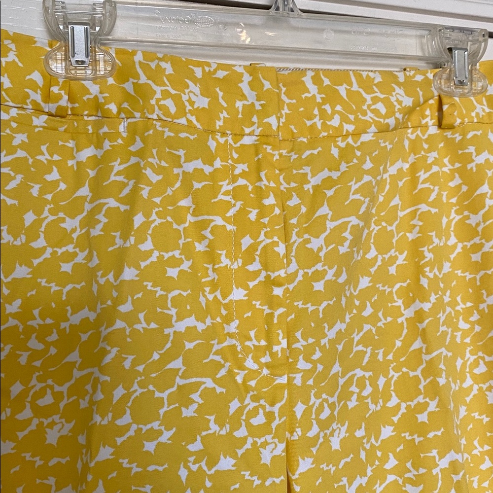 Talbots Yellow and White Patterned Pants sz 16w curvy fit - Picture 2 of 10